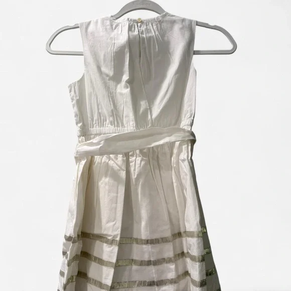 Crewcuts Kids White Sleeveless Dress with Stripes - Picture 2 of 4